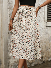 Women's Ditsy Floral Lace-Up Bow Elegant And Versatile A-Line Long Skirt